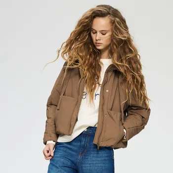 Dámský kabát Reserved - Bunda s&nbsp;kapsami - šedobéžová - 520IA-74X - 520IA-74X-S