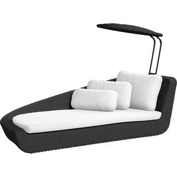 Zahradní lehátko Cane-line Relaxační díl pravostranný Savannah, Cane-line, 235x98x153 cm, rám kov, výplet umělý ratan barva white grey