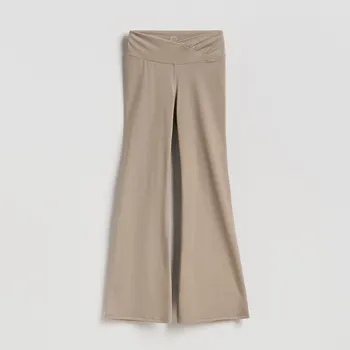 Dámské kalhoty Reserved - Zvonové kalhoty - béžová - 561JS-80X - 561JS-80X-XL