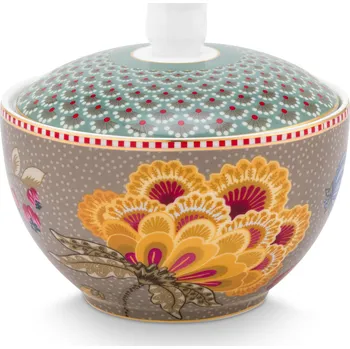 Cukřenka PIP Studio Cukřenka Blooming Tales Fantasy khaki-modrá 300ml 51.008.058