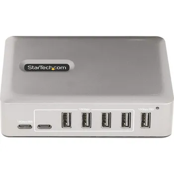 USB hub StarTech.com 7-Port USB-C Hub, 5x USB-A + 2x USB-C, Self-Powered w/ 65W Power Supply, USB 3.1 10Gbps Hub w/ BC1.2 Charging, Desktop/Laptop USB Hub with 3ft Locking USB-IF Certified Cable - USB Expansion Hub (10G5A2CS-USB-C-HUB) - rozbočovač - 7 porty