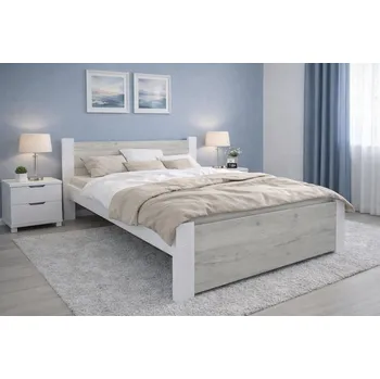 Postel Postel Irma 160x200 cm Dub Craft/ bílá + rošt ZDARMA