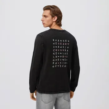 Reserved - Tričko s&nbsp;dlouhými rukávy a&nbsp;výšivkou - černý - 641HD-99X - 641HD-99X-L