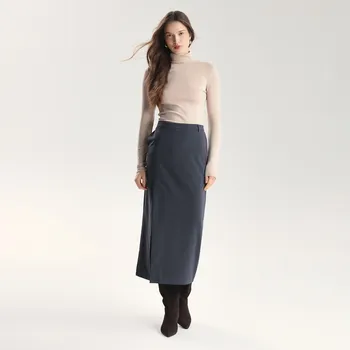 Dámská sukně Reserved - Midi sukně s rozparkem - středně šedá - 375FB-85X - 375FB-85X-L