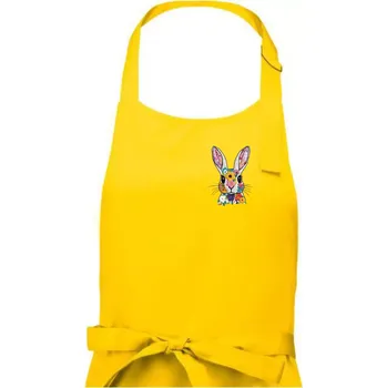 Kuchyňská zástěra Zajíček jako vyšitý - Pánská zástěra na vaření - Univerzální velikost ( Žlutá )