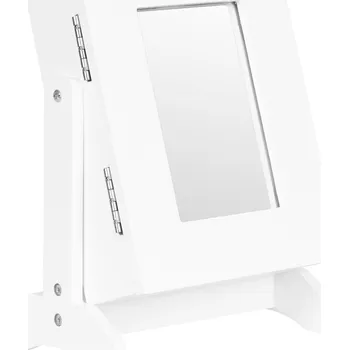 Šperkovnice ModernHome FH-JC0120 Šperkovnice se zrcadlem 19,5 × 13,5 × 26,6 cm, bílá