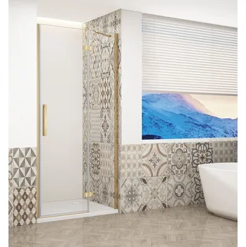 Gelco Trinity Gold Matt sprchové dveře do niky 100 x 200 cm otevírací pravá zlatá sklo čiré GT1210CR-G