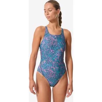Dámské plavky DECATHLON Dámské jednodílné plavky Kamyleon M FIALOVÁ|MODRÁ|ZELENÁ