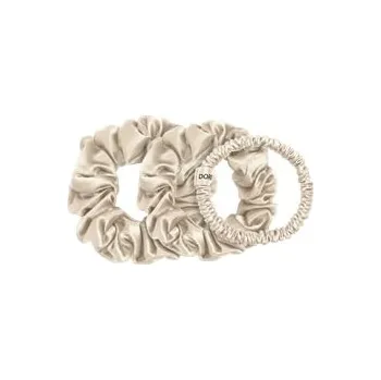 Dore & Rose Scrunchie 1 cm, 2 cm & 3 cm Set Champagne Sada pro vlasový styling
