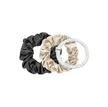 Dore & Rose Scrunchie 1 cm White, 2 cm Champagne & 3 cm Charcoal Sada pro vlasový styling