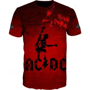 Pánské tričko rockove-tricko-AC-DC-cervene velikost: 7XL - šířka 73 cm, délka 80 cm