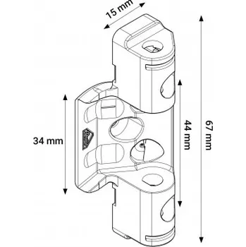 Příslušenství k oknu ROTO Závěs nůžek horní rám E5/T 12/18-9