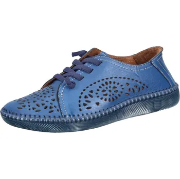 Dámská obuv Manitu 840133-05 kožené tenisky s perforací modrá Barva: Modrá, Velikost: 42