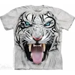 Tričko unisex The Mountain Big Face Tribal White Tiger - šedé,