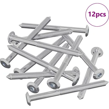 Nábytkové kování Nábytkové šrouby 12 pcs Stříbrná M6 x 85 mm Ocel