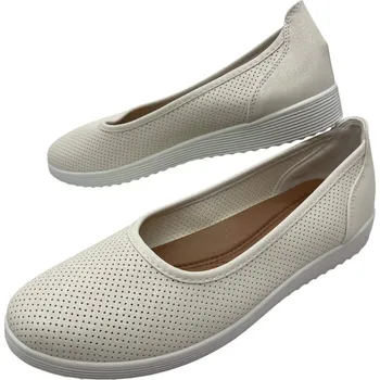 Dámská obuv Lathay moda Dámské bílé nadměrné mokasíny Barva: Bílá, Velikost: 42