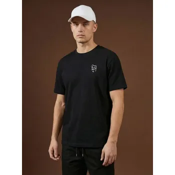 Sinsay - Bavlněná košilka s potiskem - černá - 243HL-99X - 243HL-99X-2XL