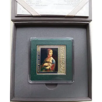 Niue – 1 dolar, Lady with an Ermine (Dáma s hranostajem), Mennica Polska 2012, Proof 28,28 g