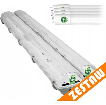 Zářivkové svítidlo Sada 2 hermetických LED svítidel do fólie 120 cm + 4 trubicových zářivek G13 18W