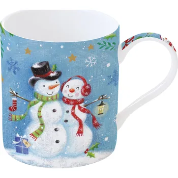 Easy Life, Itálie Easy Life - Porcelánový vánoční hrnek With Love At Christmas Snowmen v dárkové krabičce - 350 ml Barva: jako na obrázku