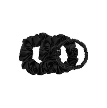 Dore & Rose Scrunchie 1 cm, 2 cm & 3 cm Set Black Sada pro vlasový styling