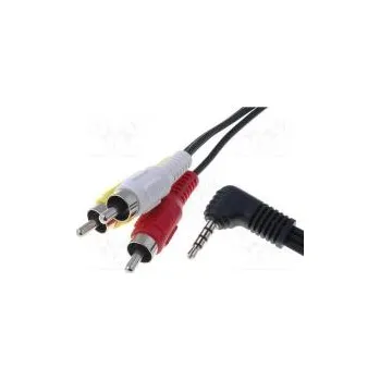 Audio kabel Kabel Jack 3,5mm 4pin vidlice,RCA vidlice x3 1,5m