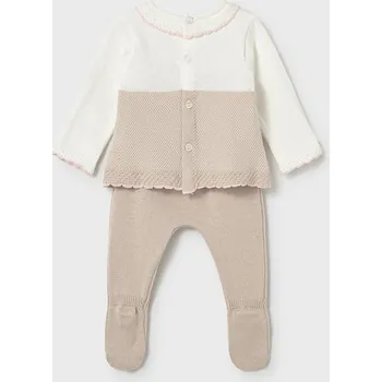 Kojenecká souprava Mayoral kojenecká pletená souprava 1594 béžová Rozměr: 4 - 6 měsíců, 70 cm