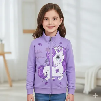 Dívčí oblečení DÍVČÍ MIKINA fialová Kugo SM3535