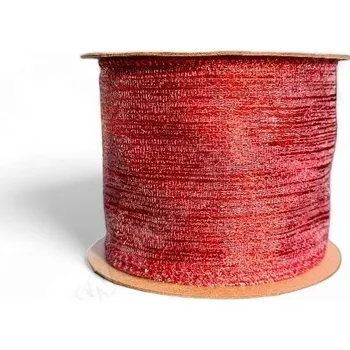 Stuha Stuha vánoční metalická 6,4 cm x 9,1 m - červená