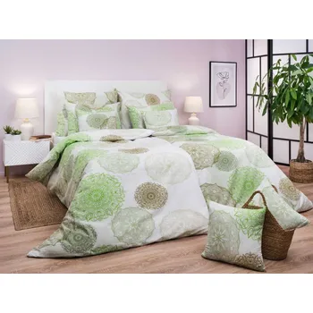 Povlečení Krepové povlečení KOMFORT Magic světle zelená 2x 70x90, 240x200