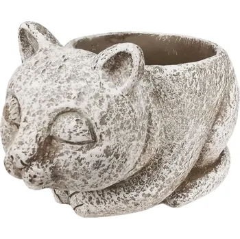 Květináč Cementový květináč Kočka, 12,5 x 9 x 8,5 cm