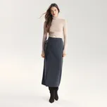 Reserved - Midi sukně s rozparkem - středně šedá - 375FB-85X - 375FB-85X-XL