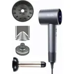 Fén na vlasy s ionizátorem D3, s příslušenstvím, stříbrný - GLOX