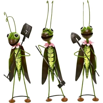 Zahradní dekorace Kovový zápich Cvrček mix druhů, 3 ks