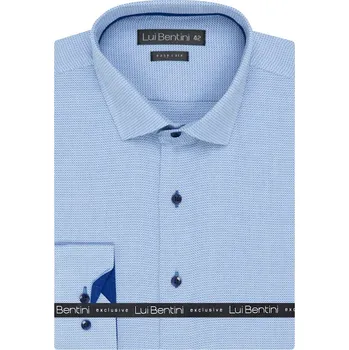 Oblečení a móda Košile AMJ - kolekce Lui Bentini - Comfort fit - modrá LD211 velikost: 45, délka rukávu: dlouhý rukáv