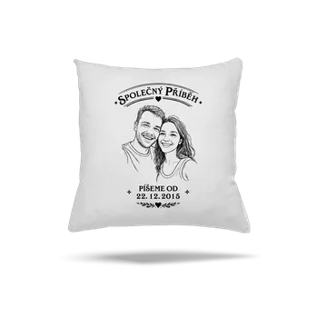 Polštář Bastard Společný příběh z vlastní fotky polštář White