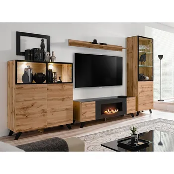 Obývací stěna Obývací stěna Tila dub wotan/černá