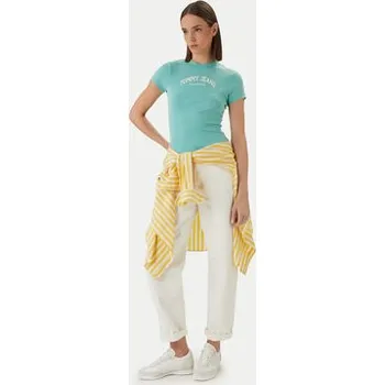 Pánská móda Tommy Jeans T-Shirt DW0DW22302 Zelená Slim Fit M