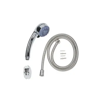 Sprchový set Sprchový set - sprchová hlavice průměr 6,5 cm, pětipolohová, sprchová hadice 150cm a hák na uchycení na stěnu