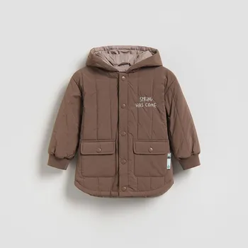 Chlapecká bunda Reserved - Maskáčová bunda s kapucí - hnědá - 838HF-88X - 838HF-88X-80