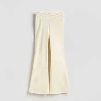 Dámské kalhoty Reserved - Zvonové kalhoty - krémová - 561JS-01X - 561JS-01X-XS