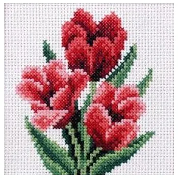 Set školních potřeb Haft krzyżykowy - Tulipany