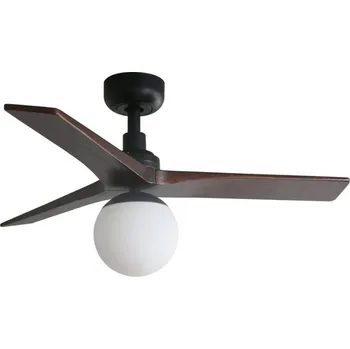 KLIM S stropní ventilátor, černá/ořech DC E27 - FARO