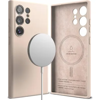 Pouzdro na mobilní telefon Ringke MagSafe pro Samsung Galaxy S24 Ultra růžový