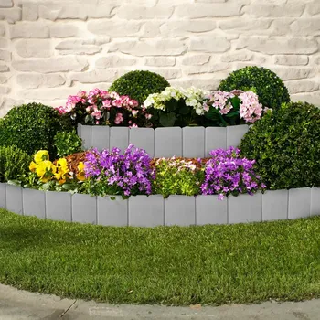 Zahradní obrubník RUCO Zahradní palisáda, hladká, šedá, 10 ks 491793