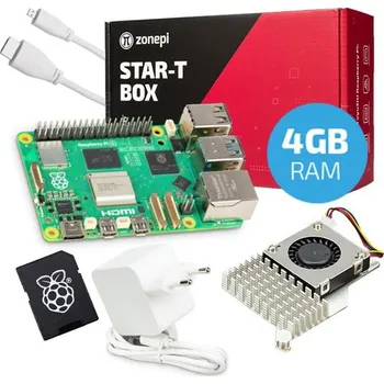 Stolní počítač Oficiální sada s Raspberry Pi 5 (4GB RAM) + chladič + 64GB microSD + příslušenství