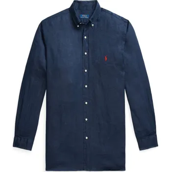 Pánská košile Velké Velikosti - Polo Ralph Lauren - Lněná košile s nášivkou s logem - XXL - Námořnická Modrá