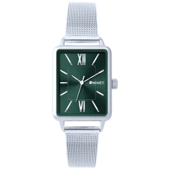 Hodinky MINET Stříbrno-zelené dámské hodinky SIENA se stříbrným ocelovým řemínkem MWL5437