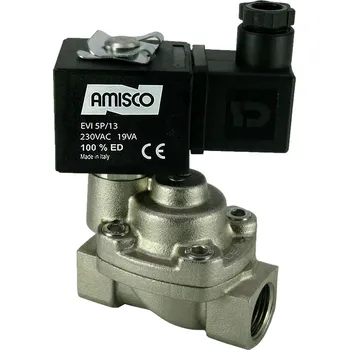 Ventil GEVAX elektromagnetický ventil G1/2" 1901-KH DA,230VAC, 2/2,NC, 0,5/10bar, -10/+180°C,PTFE