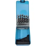 XTLINE Sada vybrušovaných vrtáků do kovu HSS-G, 25 dílů | 1-13 mm, kovový box